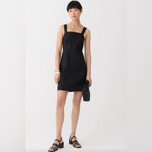 J.CREW Squareneck A-line dress in stretch linen blend
